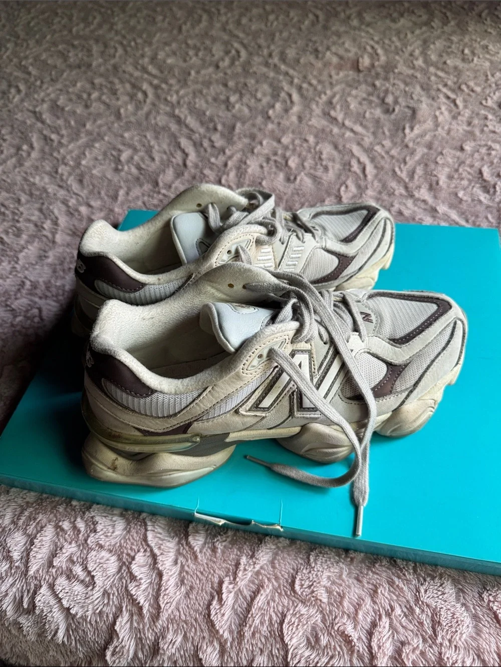 New Balance Beige and Brown Retro Runner Sneakers